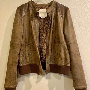 Anthropologie Distressed Vegan Leather Jacket (L)